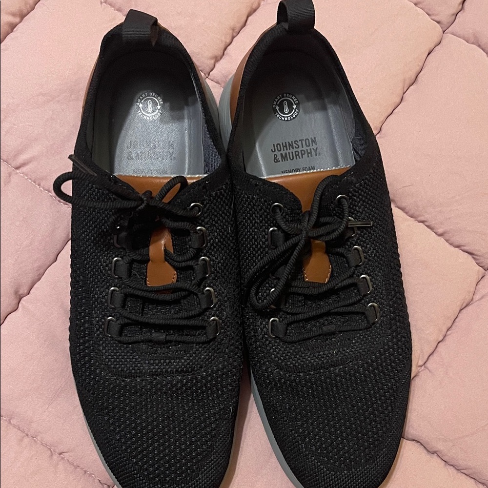 Johnston & Murphy Black Knit Sneakers